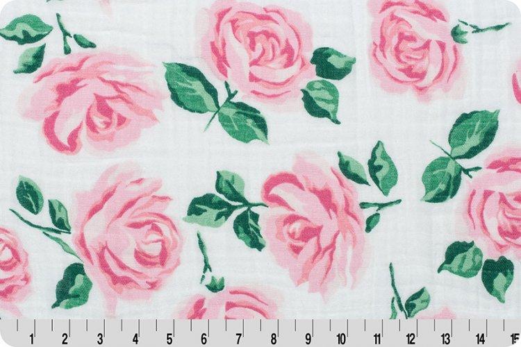 Rose Garden Embrace® Pink | Double Gauze Cotton-Fabric-Fabric By Yard-Jack and Jill Boutique