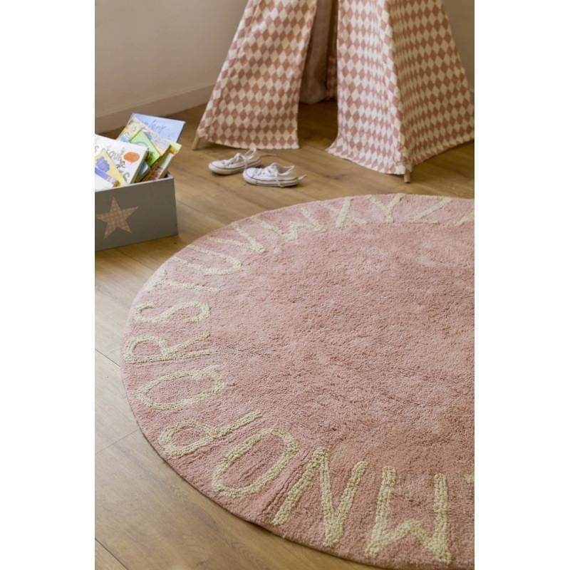 Round ABC Machine Washable Rugs - 5 Feet - Cotton-Rugs-Jack and Jill Boutique