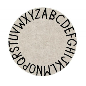 Round ABC Machine Washable Rugs - 5 Feet - Cotton-Rugs-Jack and Jill Boutique