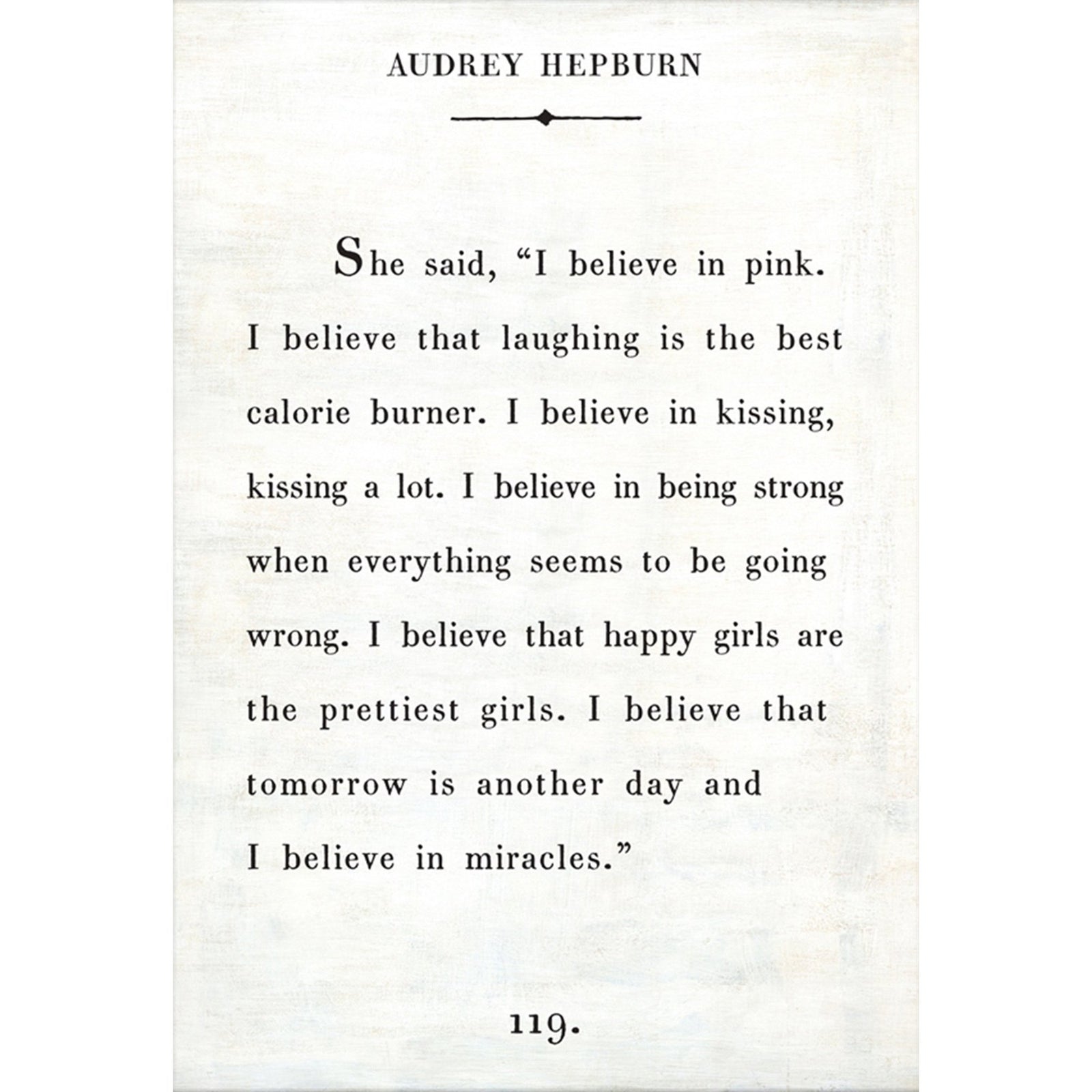 Audrey Hepburn - Book Collection Art Print-Art Print-17" x 25"-White-Gallery Wrap-Jack and Jill Boutique