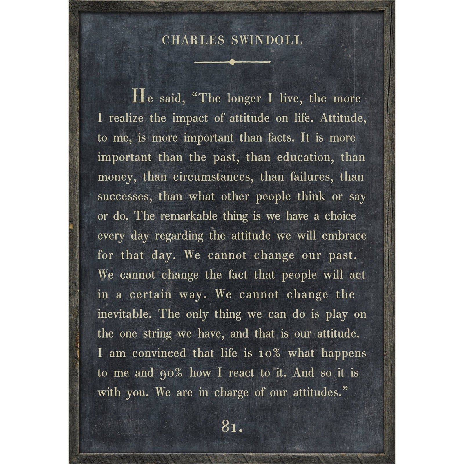 Charles Swindoll - Book Collection Art Print-Art Print-17" x 25"-Charcoal-Grey Wood-Jack and Jill Boutique