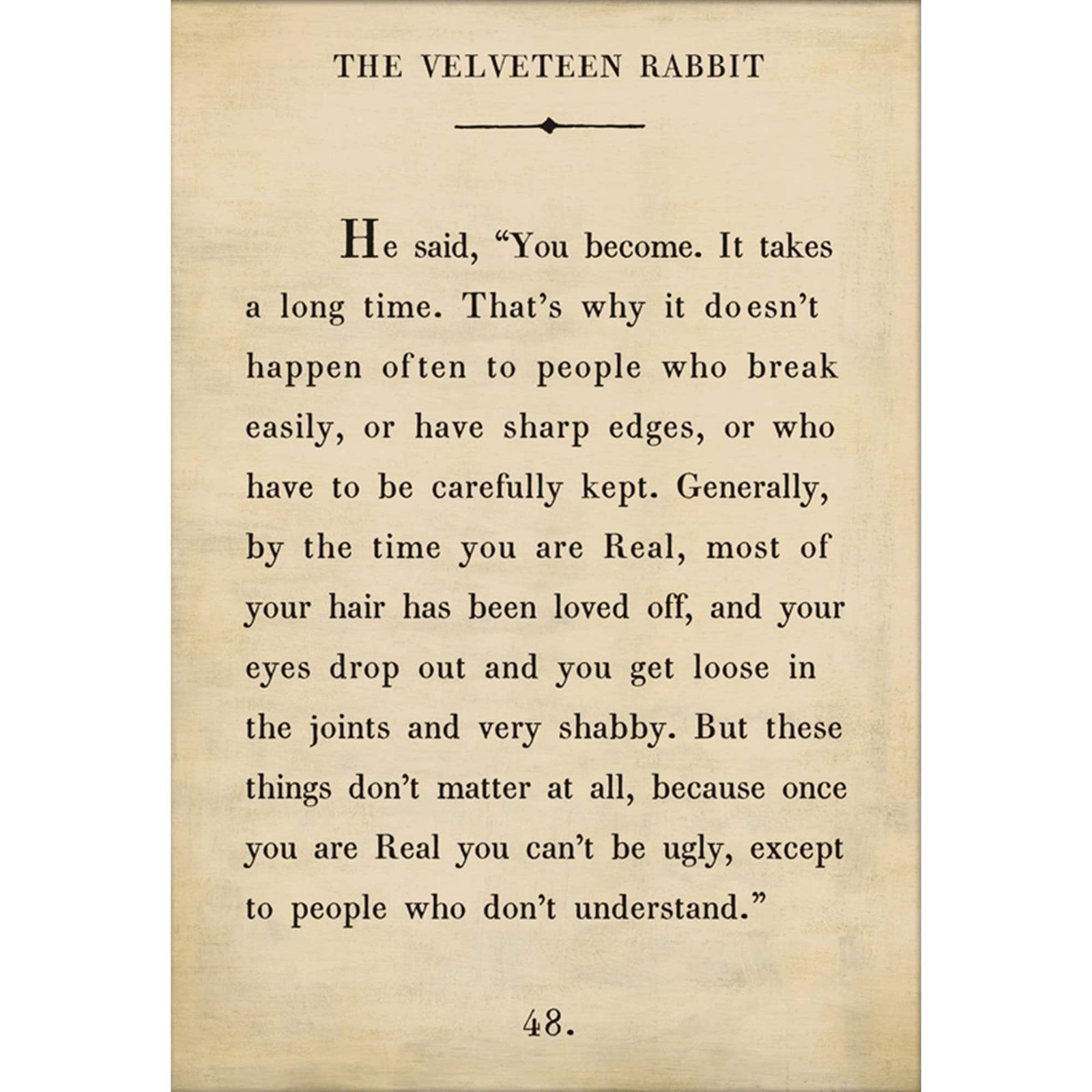 The Velveteen Rabbit - Book Collection Art Print-Art Print-17"x 25"-Cream-Gallery Wrap-Jack and Jill Boutique