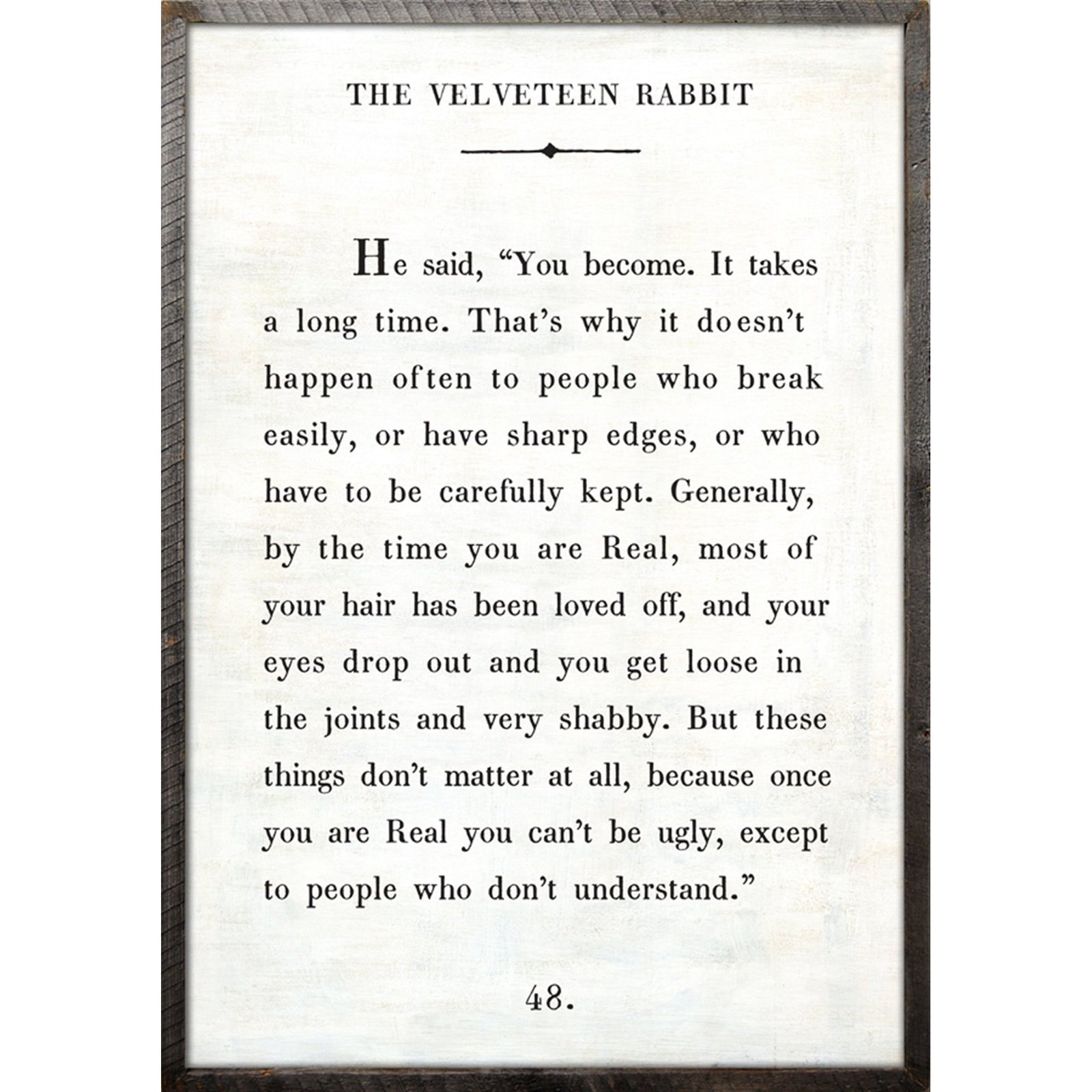 The Velveteen Rabbit - Book Collection Art Print-Art Print-17"x 25"-White-Grey Wood Frame-Jack and Jill Boutique