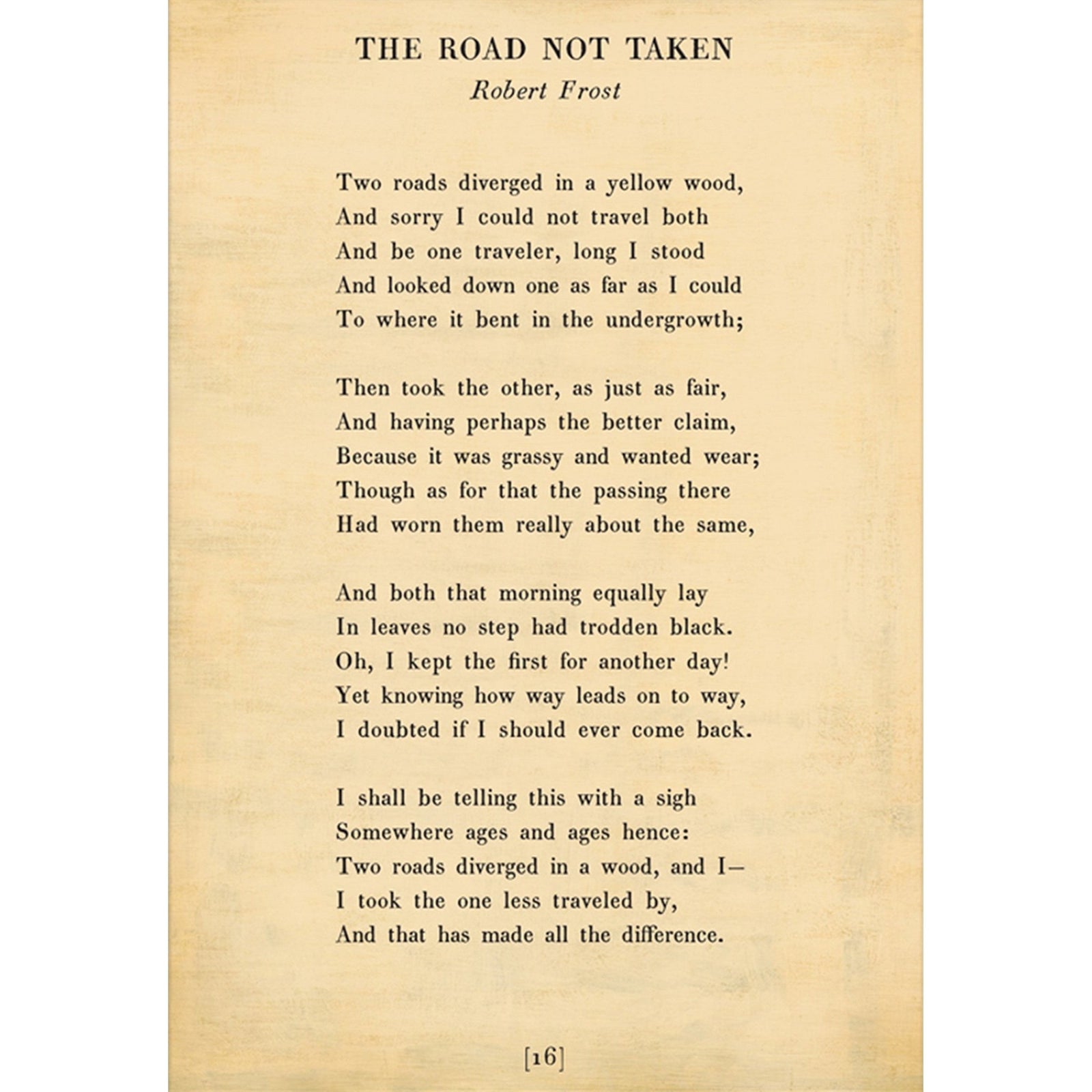 The Road Not Taken - Poetry Collection Art Print-Art Print-17" x 25"-Cream-Gallery Wrap-Jack and Jill Boutique