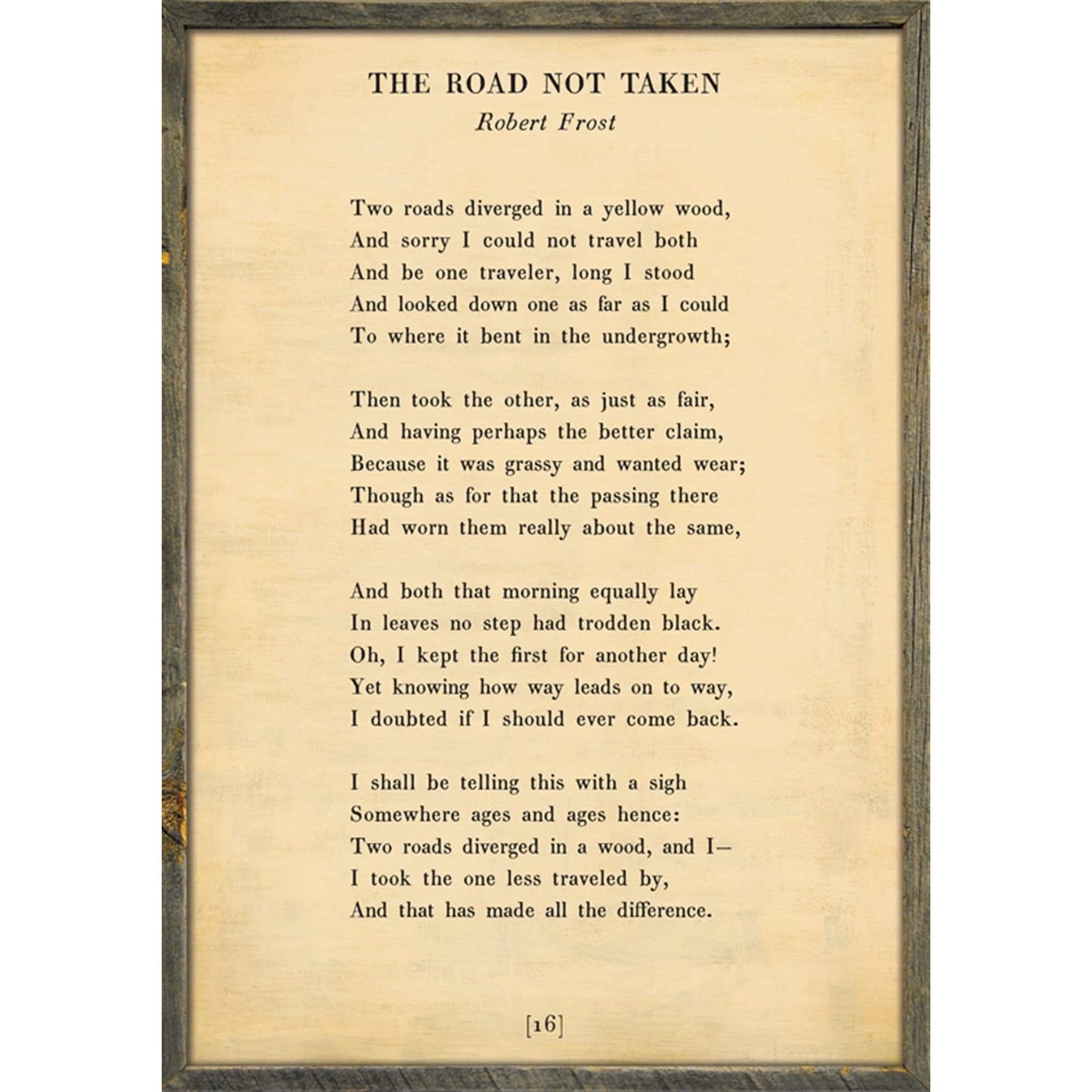 The Road Not Taken - Poetry Collection Art Print-Art Print-17" x 25"-Cream-Grey Wood Frame-Jack and Jill Boutique