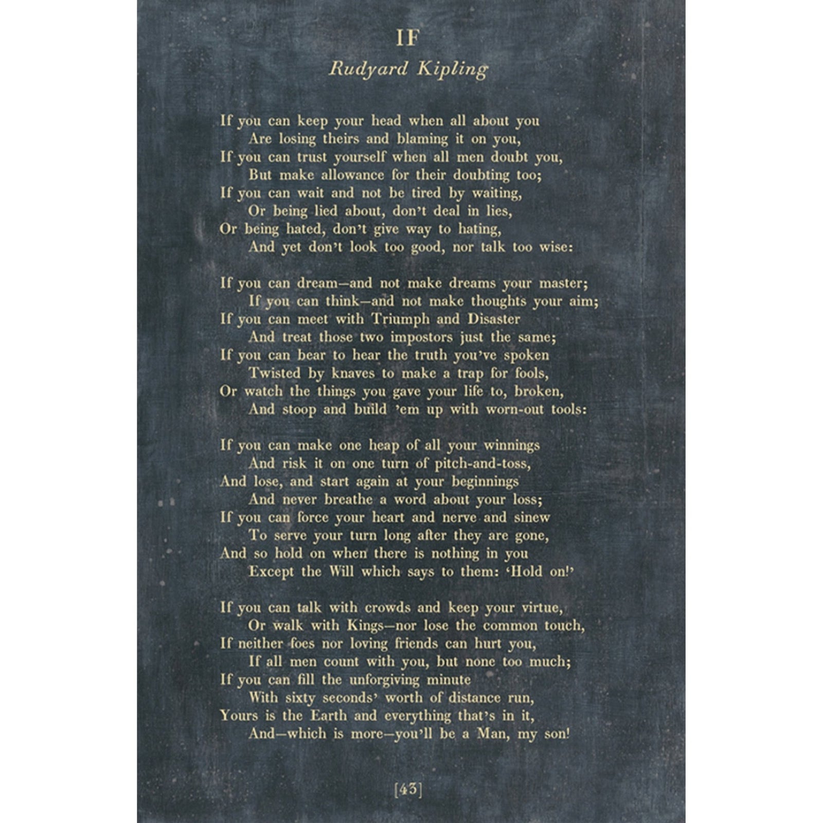 If - Poetry Collection Art Print-Art Print-17" x 25"-Charcoal-Gallery Wrap-Jack and Jill Boutique