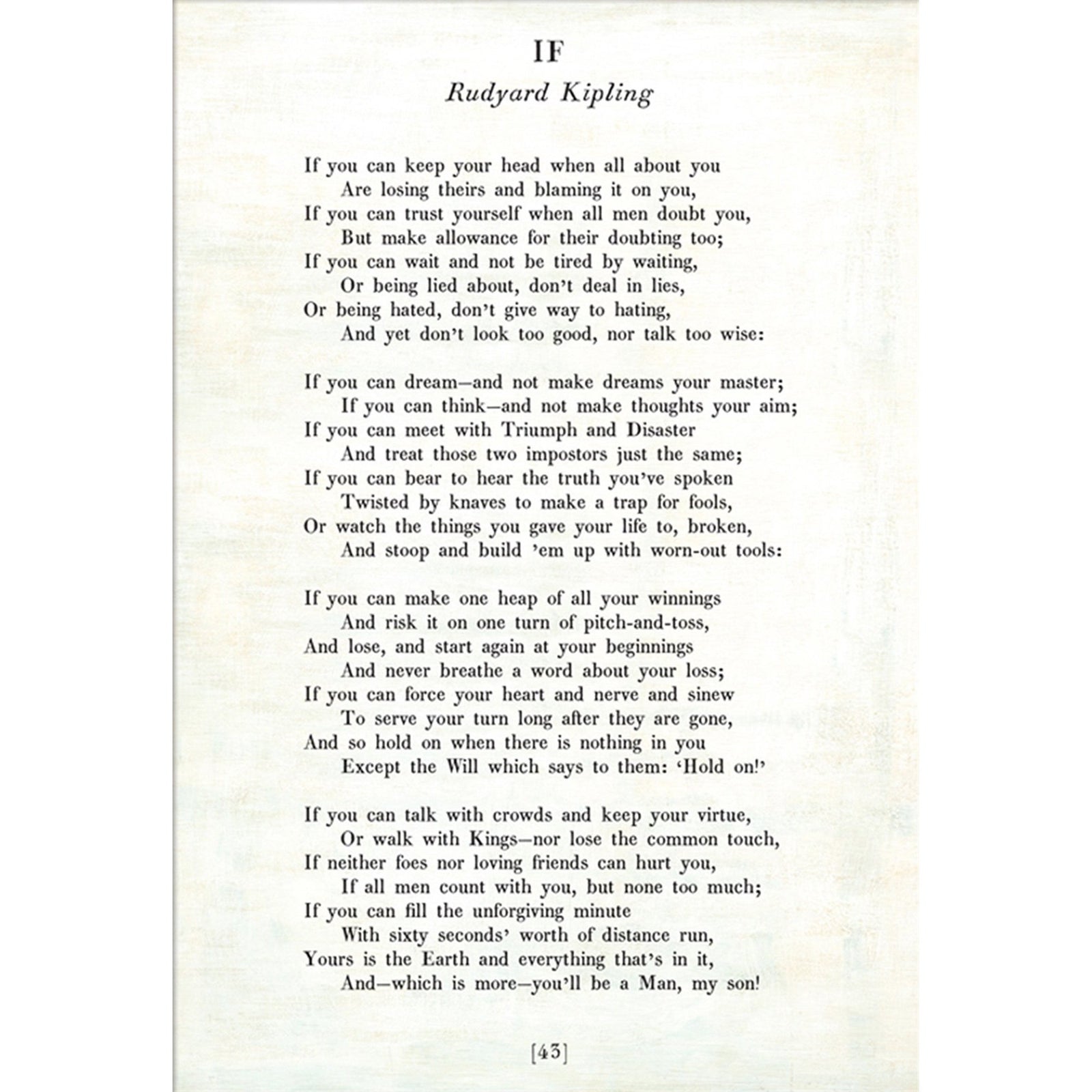 If - Poetry Collection Art Print-Art Print-17" x 25"-White-Gallery Wrap-Jack and Jill Boutique