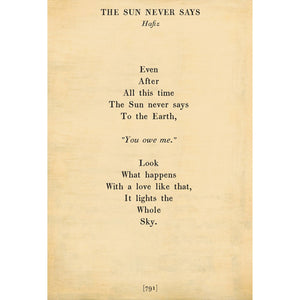 The Sun Never Says - Poetry Collection Art Print-Art Print-Jack and Jill Boutique