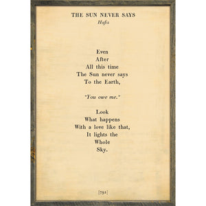 The Sun Never Says - Poetry Collection Art Print-Art Print-Jack and Jill Boutique