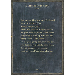 A Gift to Bring You - Poetry Collection Art Print-Art Print-17" x 25"-Charcoal-Grey Wood Frame-Jack and Jill Boutique