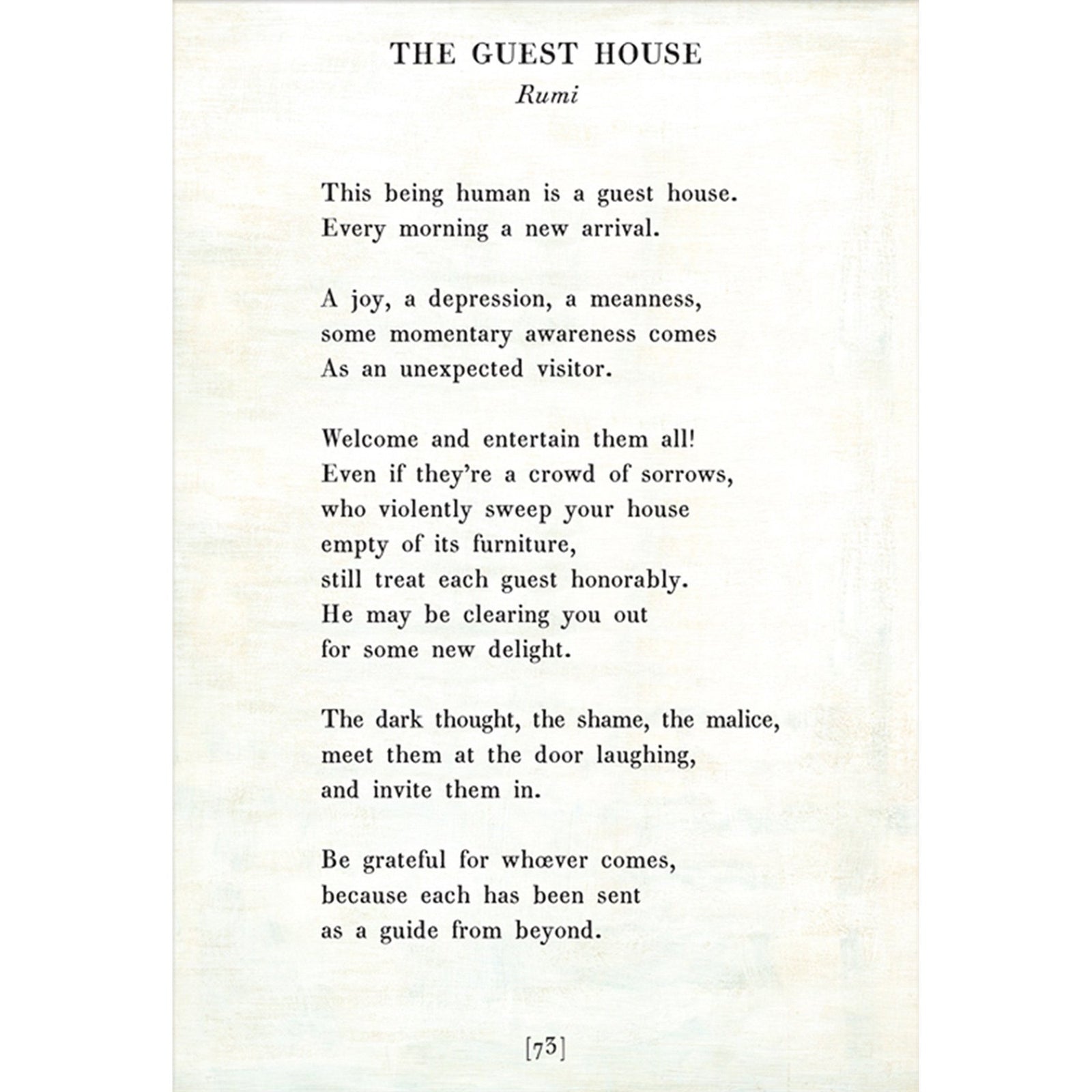 The Guest House - Poetry Collection Art Print-Art Print-17" x 25"-White-Gallery Wrap-Jack and Jill Boutique