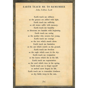 Earth Teach Me to Remember- Poetry Collection Art Print-Art Print-Jack and Jill Boutique