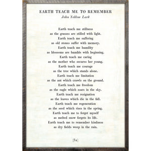 Earth Teach Me to Remember- Poetry Collection Art Print-Art Print-Jack and Jill Boutique
