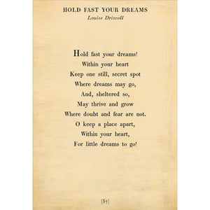 Hold Fast Your Dreams - Poetry Collection Art Print-Art Print-Jack and Jill Boutique