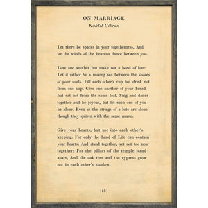 On Marriage - Poetry Collection Art Print-Art Print-Jack and Jill Boutique