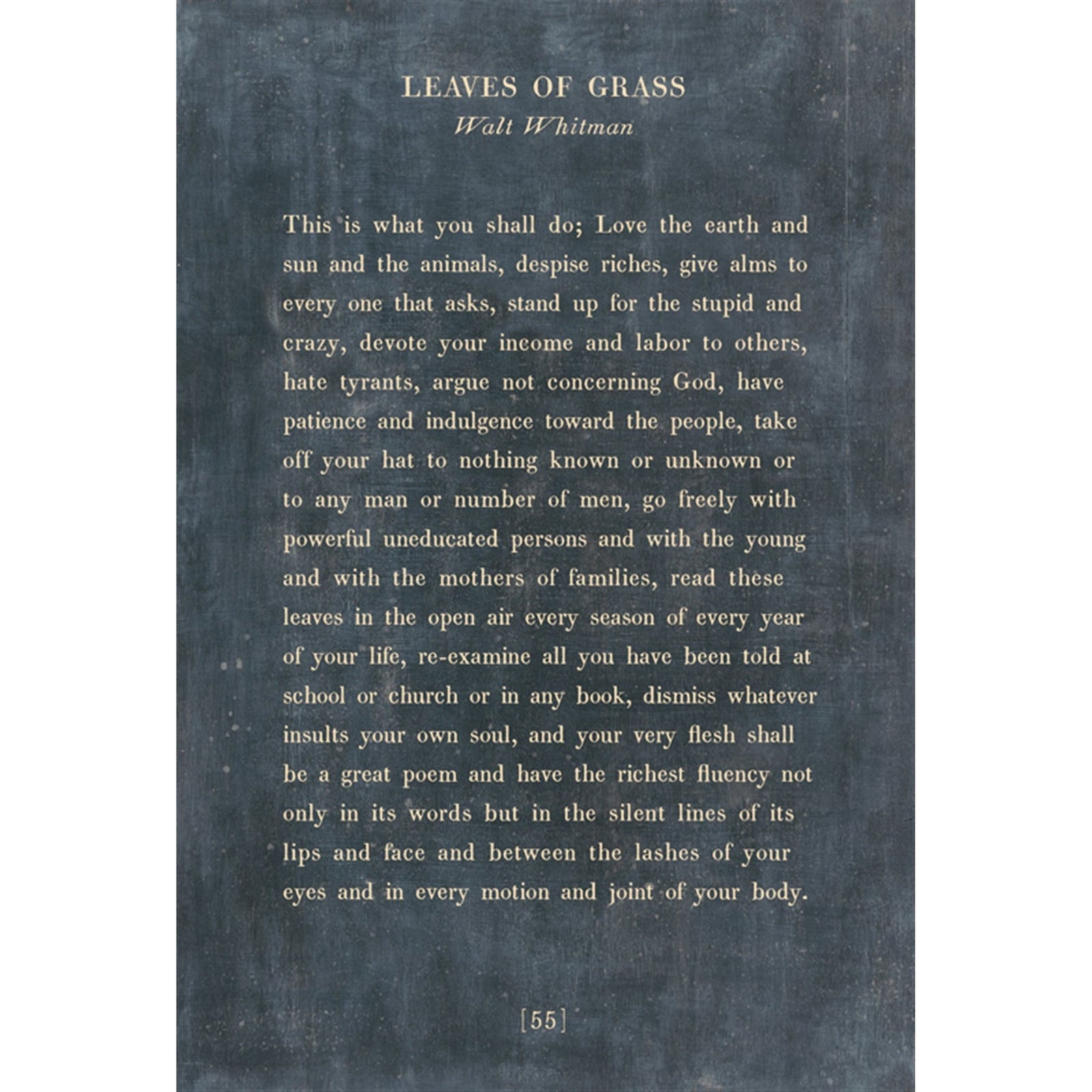 Leaves of Grass- Poetry Collection Art Print-Art Print-17" x 25"-Charcoal-Gallery Wrap-Jack and Jill Boutique