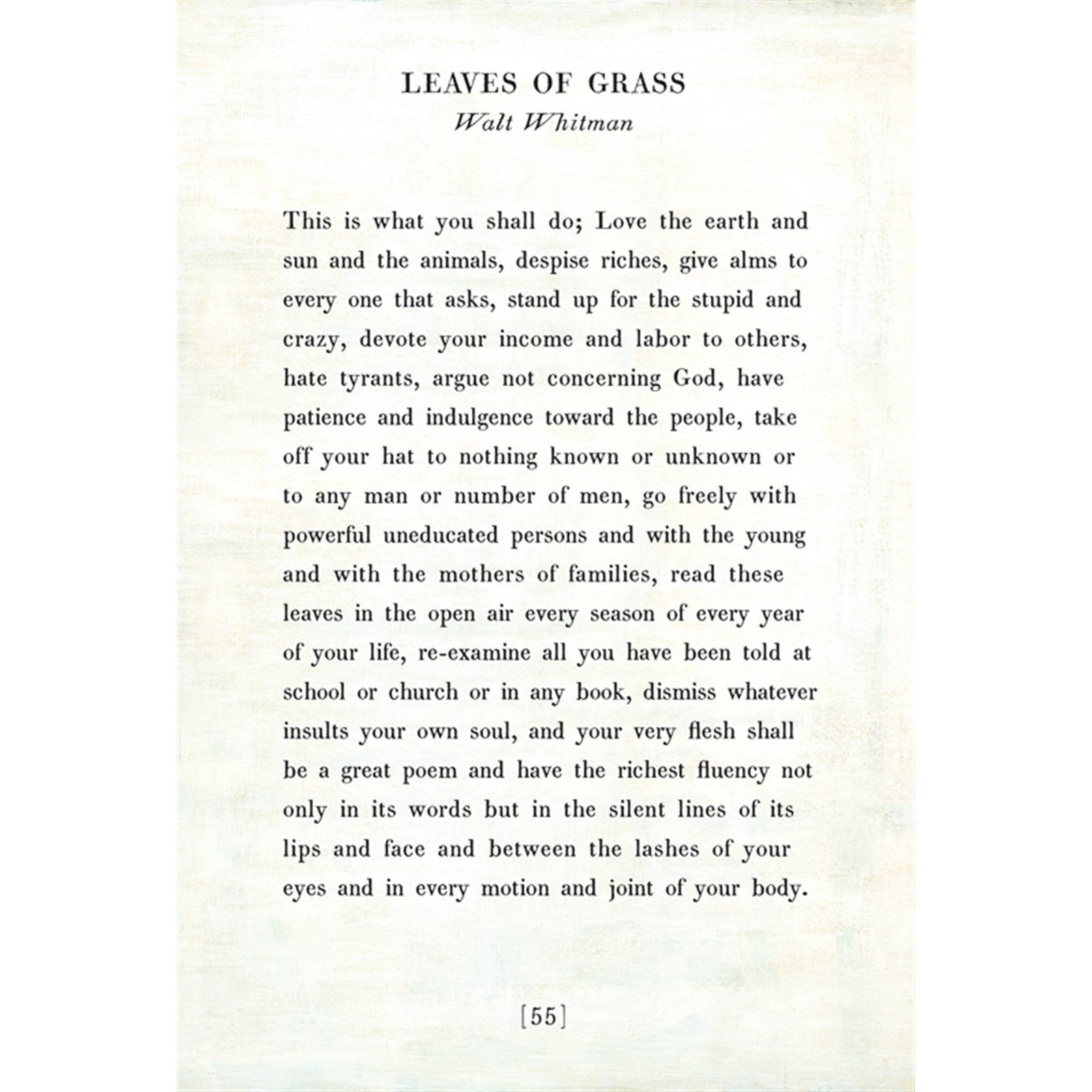 Leaves of Grass- Poetry Collection Art Print-Art Print-17" x 25"-White-Gallery Wrap-Jack and Jill Boutique