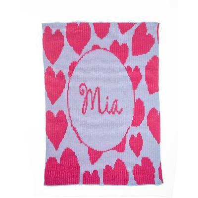 Heavenly Hearts & Name Personalized Stroller Blanket or Baby Blanket-Blankets-Jack and Jill Boutique