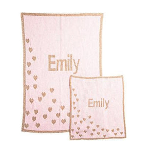 Metallic Sprinkled Hearts Personalized Stroller Blanket or Baby Blanket-Blankets-Jack and Jill Boutique