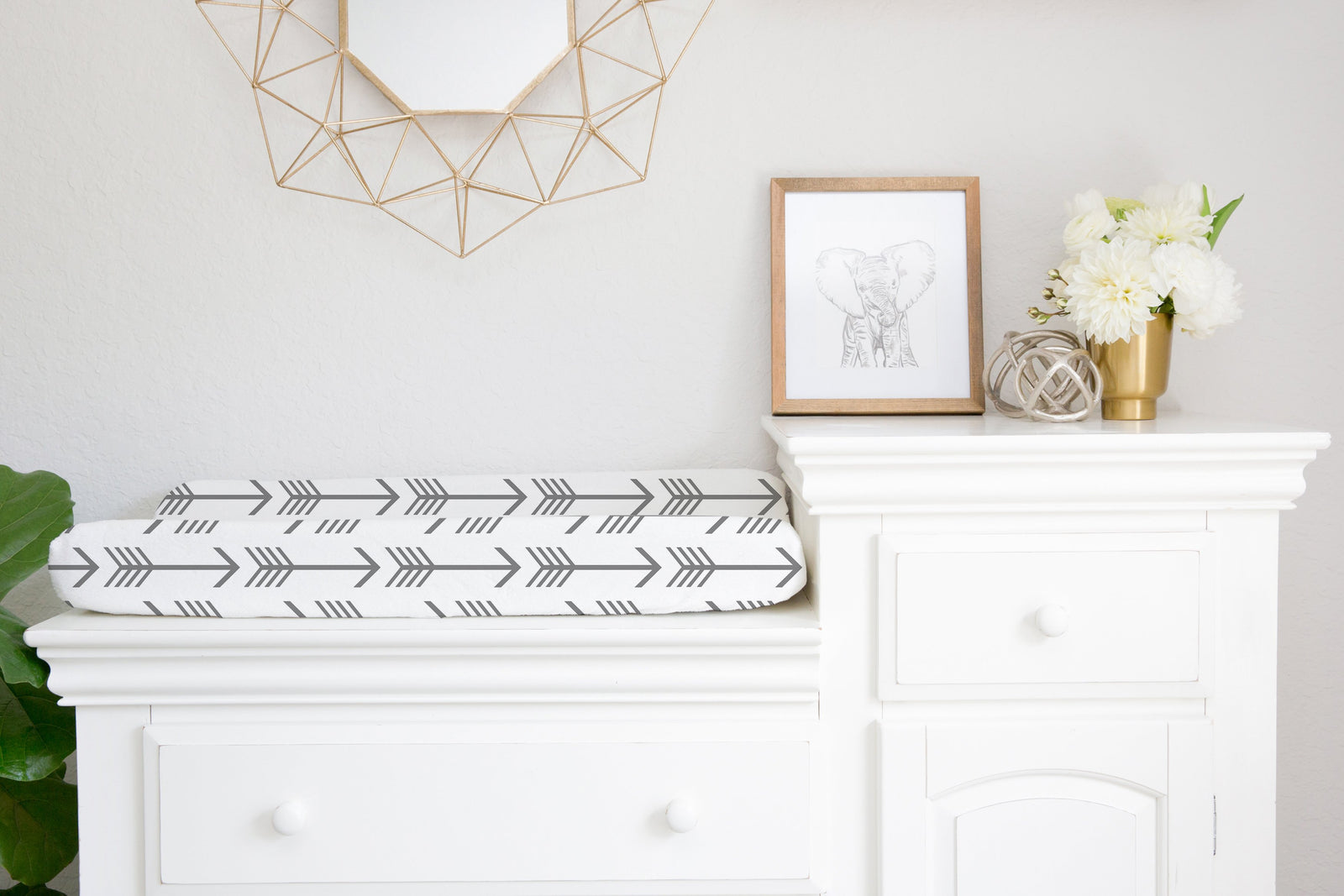 Grey Arrows Changing Pad Cover-Changing Pad Cover-Jack and Jill Boutique