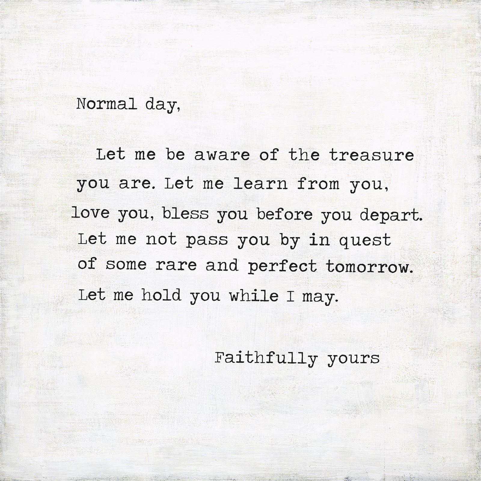 ART PRINT - NORMAL DAY (MARY JEAN'S POEM)-Art Print-12" x 12"-Jack and Jill Boutique