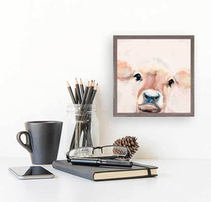 Adored Cow - Mini Framed Canvas-Mini Framed Canvas-Jack and Jill Boutique