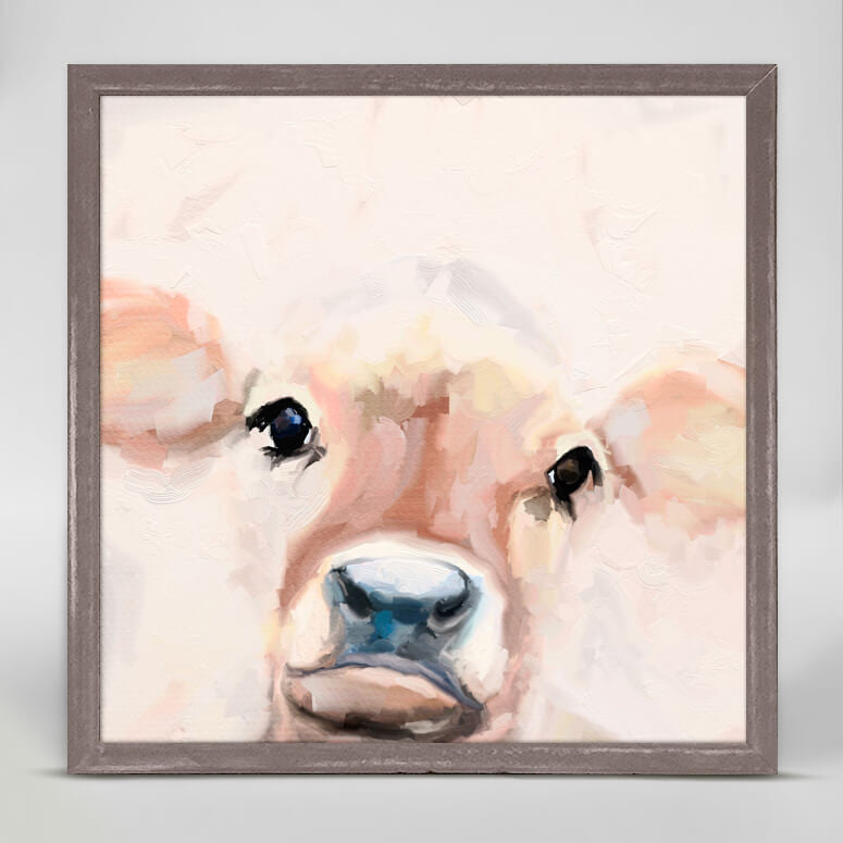 Adored Cow - Mini Framed Canvas-Mini Framed Canvas-Jack and Jill Boutique