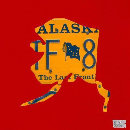 Alaska License Plate RED Map | Canvas Wall Art-Canvas Wall Art-Jack and Jill Boutique