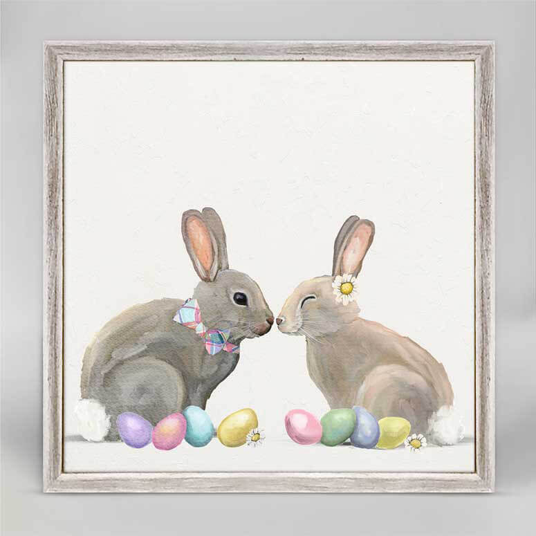 Baby Easter Bunnies - Mini Framed Canvas-Mini Framed Canvas-Jack and Jill Boutique