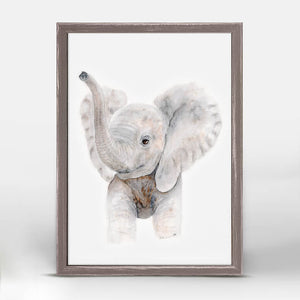Baby Elephant Trumpet - Mini Framed Canvas-Mini Framed Canvas-Jack and Jill Boutique