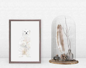 Baby Polar Bear Portrait - Mini Framed Canvas-Mini Framed Canvas-Jack and Jill Boutique