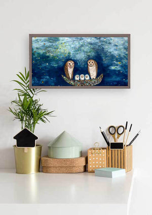 Barn Owl Treasure Nest - Mini Framed Canvas-Mini Framed Canvas-Jack and Jill Boutique