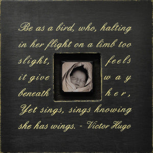 Handmade Wood Photobox with quote "Be As a Bird"-Photoboxes-Jack and Jill Boutique