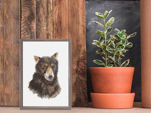 Bear Cub Portrait - Mini Framed Canvas-Mini Framed Canvas-Jack and Jill Boutique