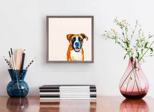 Best Friend - Boxer Mini Framed Canvas-Mini Framed Canvas-Jack and Jill Boutique
