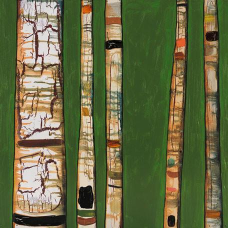 Birch Trunks on Green | Canvas Wall Art-Canvas Wall Art-Jack and Jill Boutique