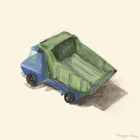 Blue & Green Dump Truck | Canvas Wall Art-Canvas Wall Art-Jack and Jill Boutique