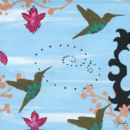 Blue Hawaii Olive Hummingbird | Canvas Wall Art-Canvas Wall Art-Jack and Jill Boutique