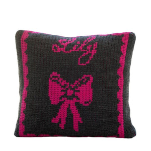Bow & Name Personalized Pillow-Pillow-Default-Jack and Jill Boutique