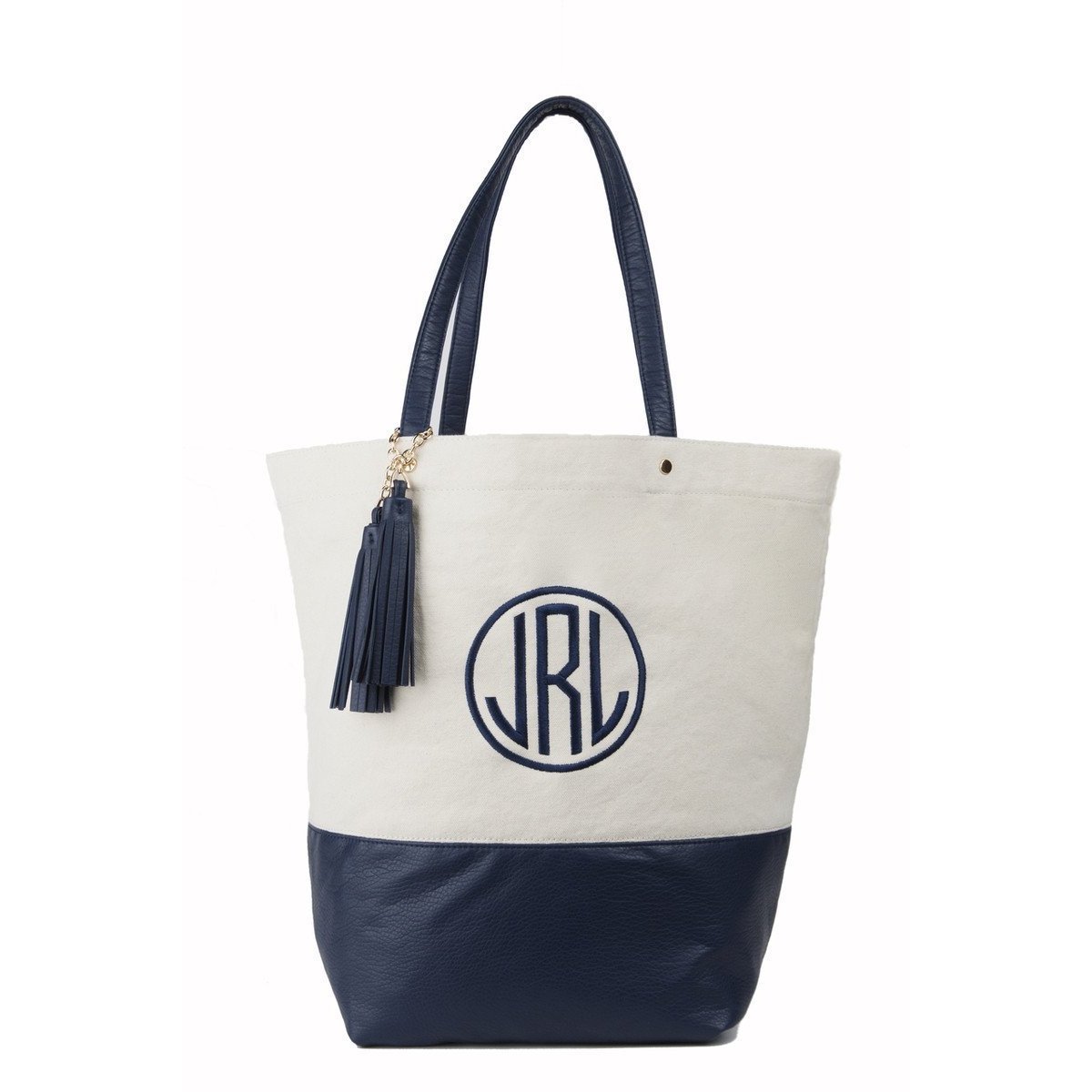 Canvas Monogrammed Personalized Carry All Tote Bag-Bag-Jack and Jill Boutique