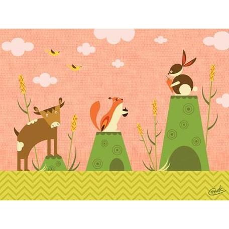Cattails and Critters - Coral | Canvas Wall Art-Canvas Wall Art-Jack and Jill Boutique