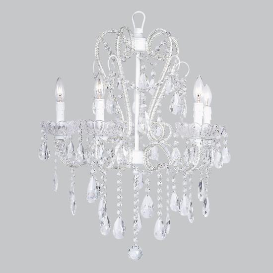 Melissa 5 Light Chandelier in Whimsical White-Chandeliers-Jack and Jill Boutique