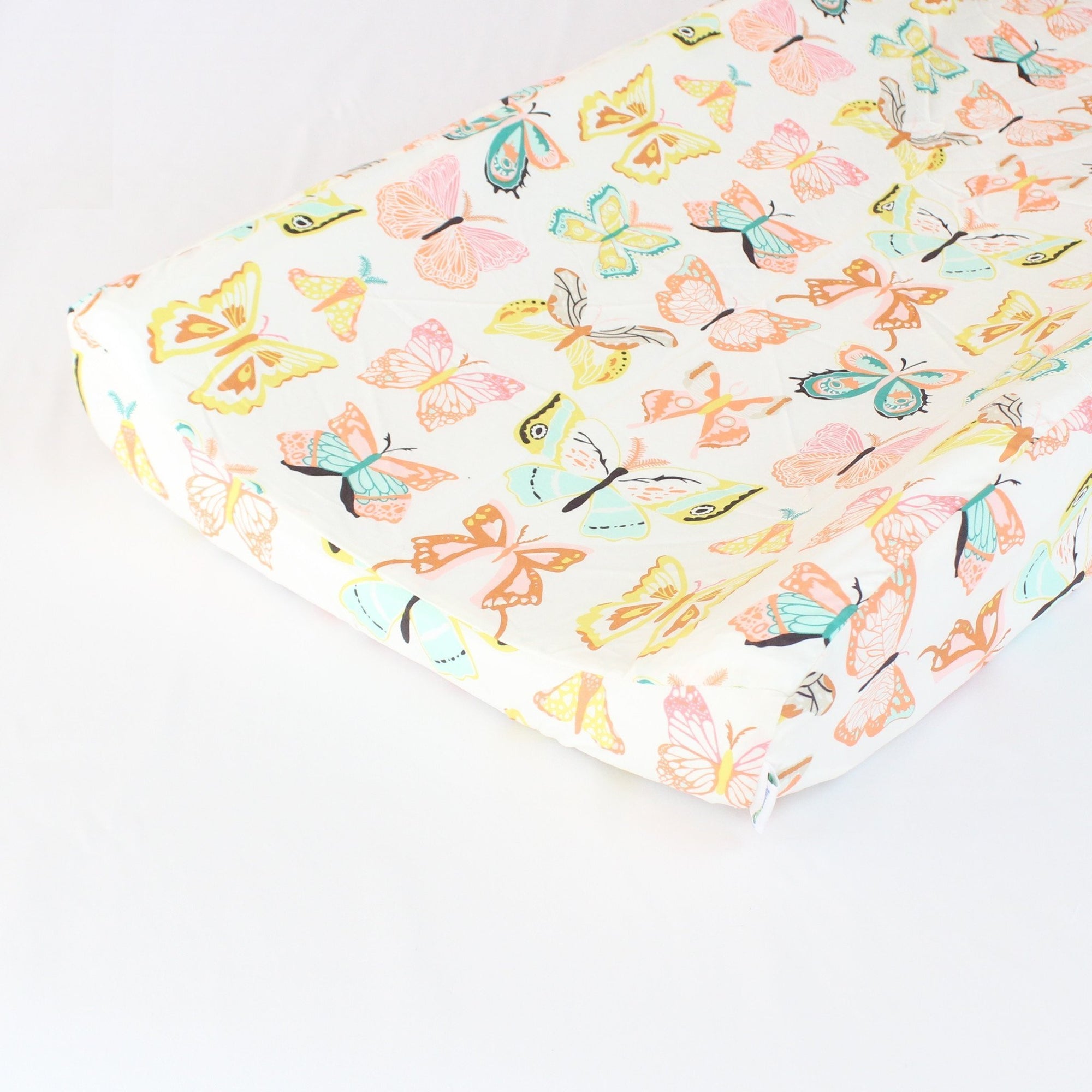 Changing Pad Cover | Winged Butterflies Bright Pastel-Changing Pad Cover-Default-Jack and Jill Boutique