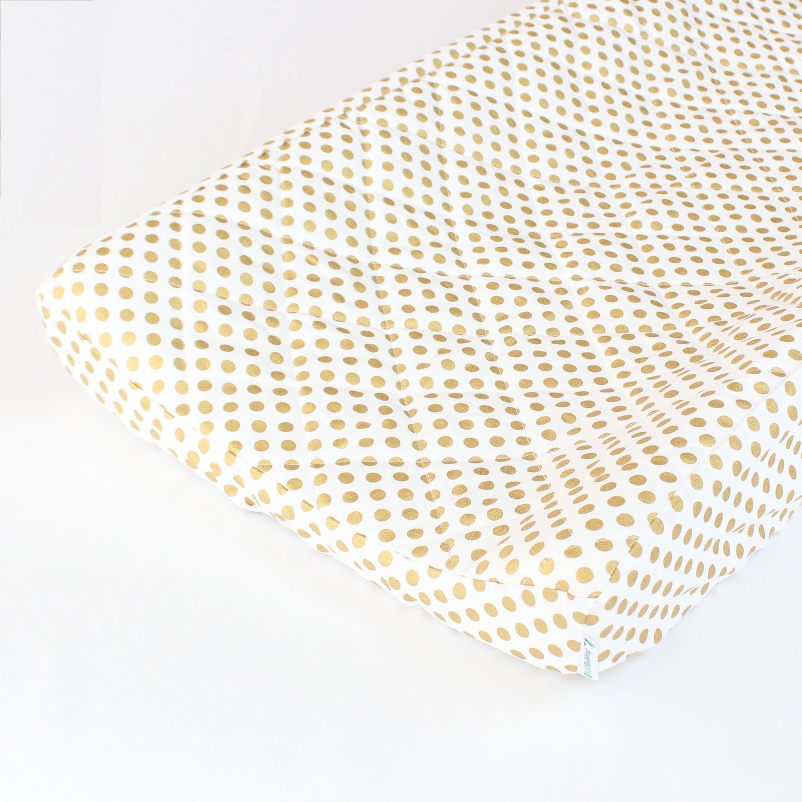 Chrissy's Girl Baby Bedding - Metallic Gold Dots with White to Mint Ombre Waterfall Ruffle Skirt-Crib Bedding Set-Jack and Jill Boutique