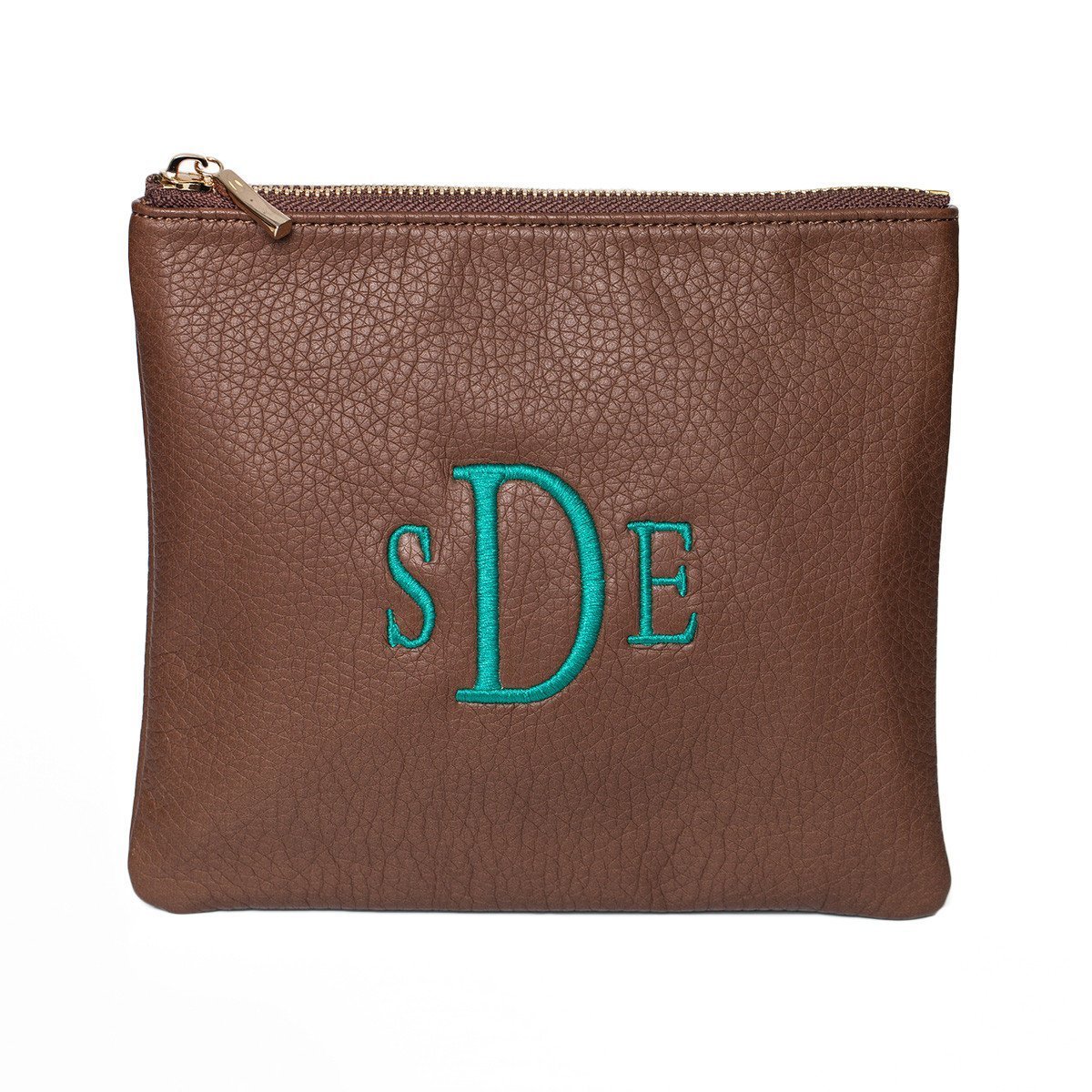 Cognac Personalized Makeup Bag-Bag-Jack and Jill Boutique