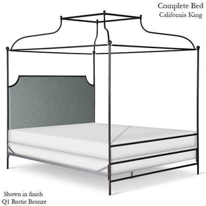 Corsican Iron Canopy Bed 43152 | Olivia Double Canopy Bed with Upholstered Headboard-Canopy Bed-Jack and Jill Boutique