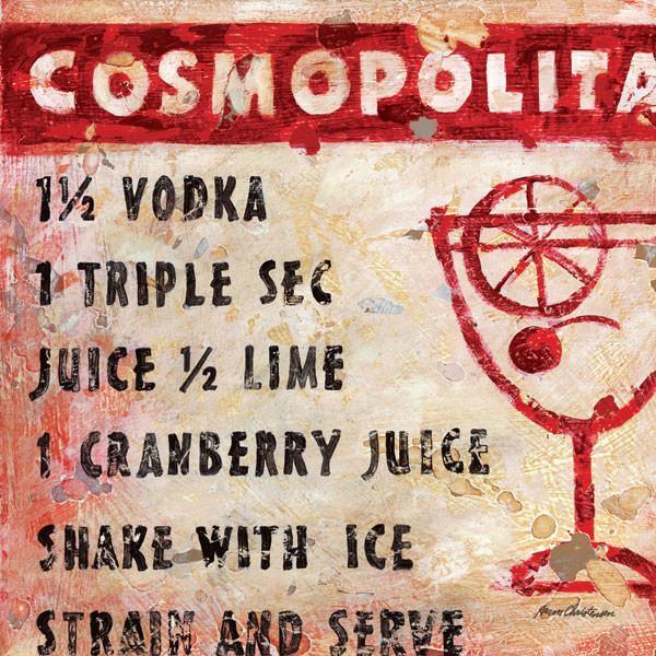 Cosmopolitan Recipe | Happy Hour Art Collection | Canvas Art Prints-Canvas Wall Art-Jack and Jill Boutique