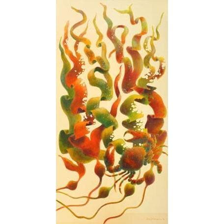 Crab in Swirling Kelp | Canvas Wall Art-Canvas Wall Art-Jack and Jill Boutique
