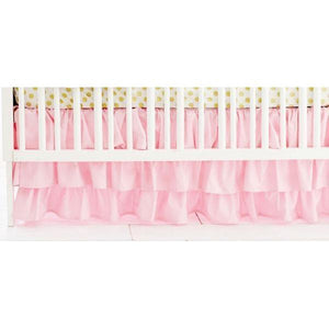 Crib Skirt | Pink Ruffled-Crib Skirt-Jack and Jill Boutique