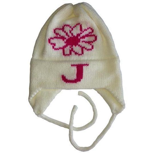 Flower Personalized Knit Hat-Hats-Jack and Jill Boutique